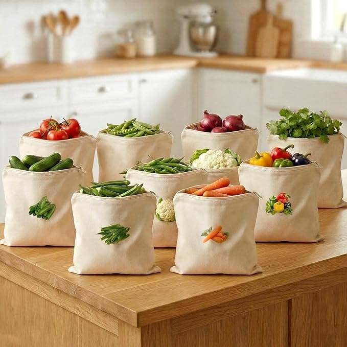 Reusable Vegetable Cotton Storage Bags