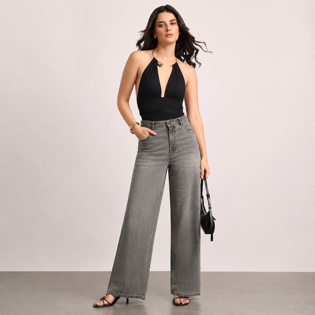 Kyra Edition Wide Leg Jeans – Premium Denim Grey (Pack Of 2 Jeans)