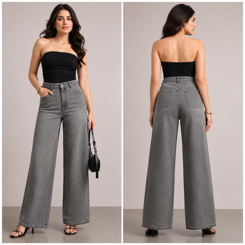 Kyra Edition Wide Leg Jeans – Premium Denim Grey (Pack Of 2 Jeans)