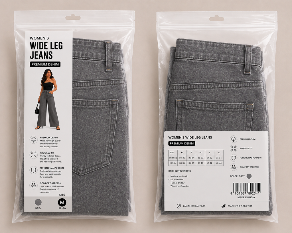 Kyra Edition Wide Leg Jeans – Premium Denim Grey (Pack Of 2 Jeans)