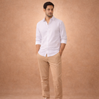 LinenCotton™ White Premium Shirts for Men (Pack Of 2 Shirts)