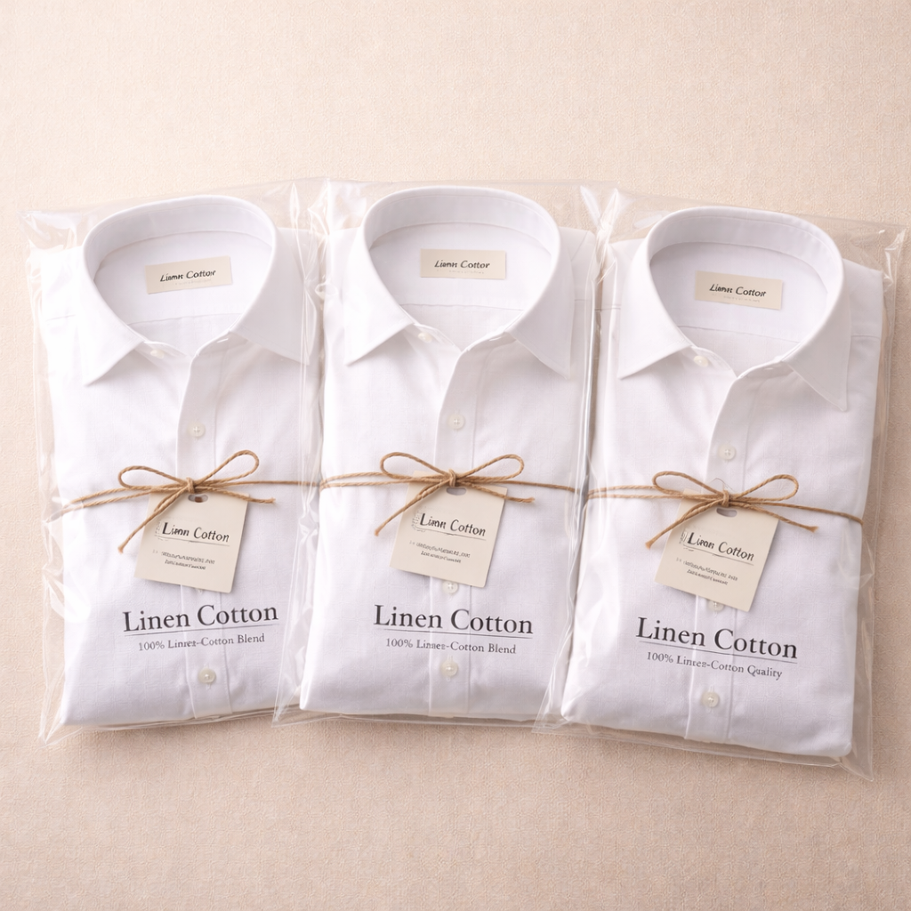 LinenCotton™ White Premium Shirts for Men (Pack Of 3 Shirts)
