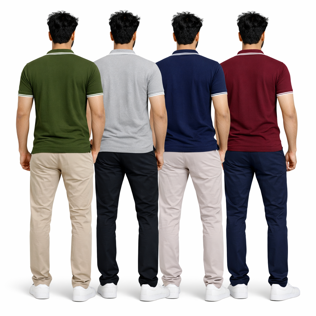 LinenCotton™ Polo T-Shirts Combo Pack Of 4