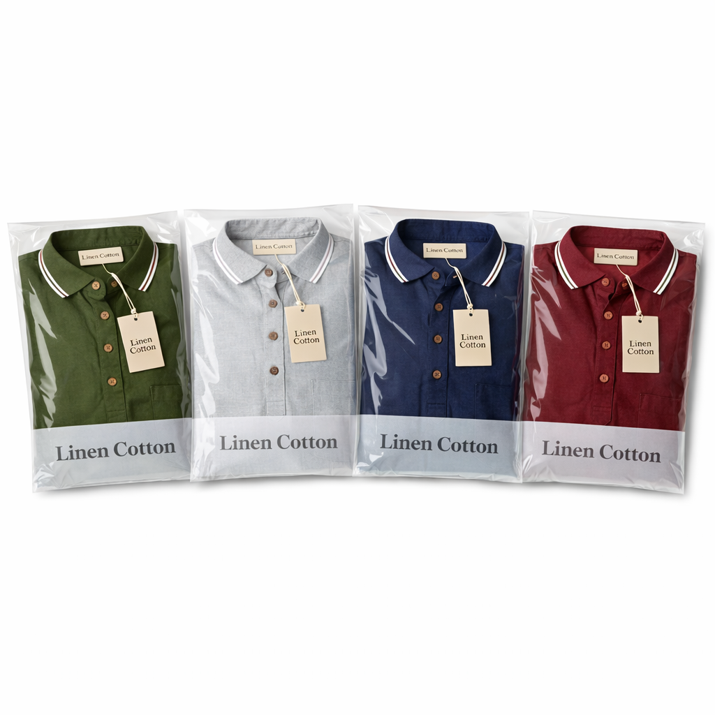 LinenCotton™ Polo T-Shirts Combo Pack Of 4