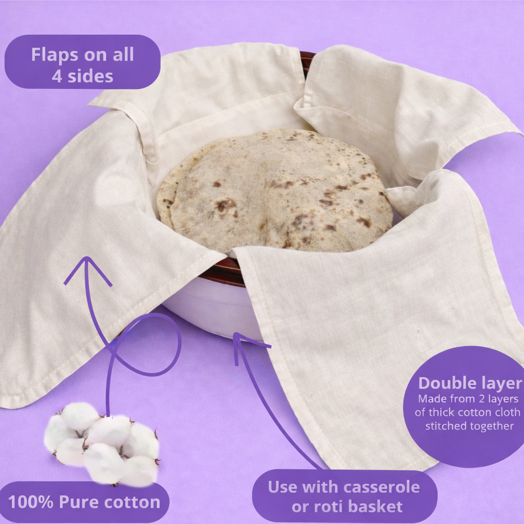 Premium Cotton Double Layer Roti Wrap Clothes with Flaps