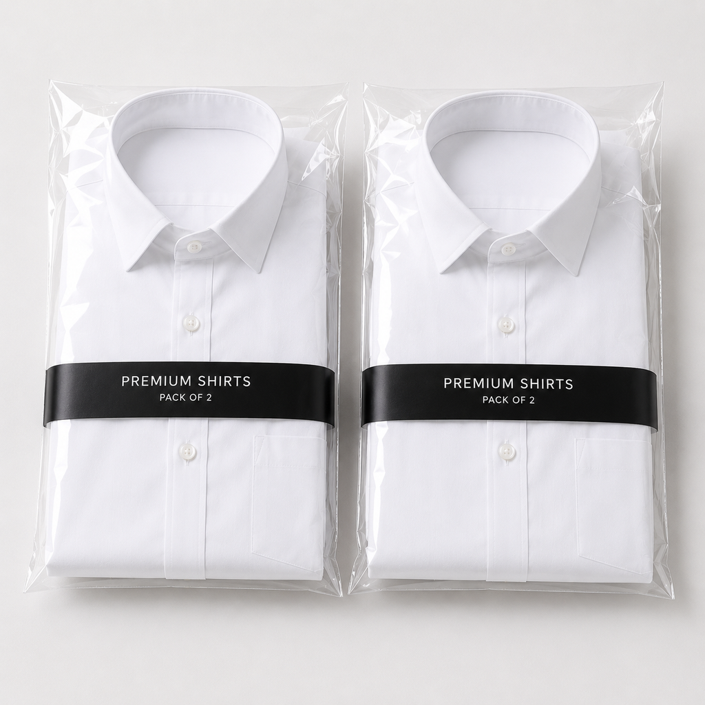 Cotton White Shirts Pack Of 2