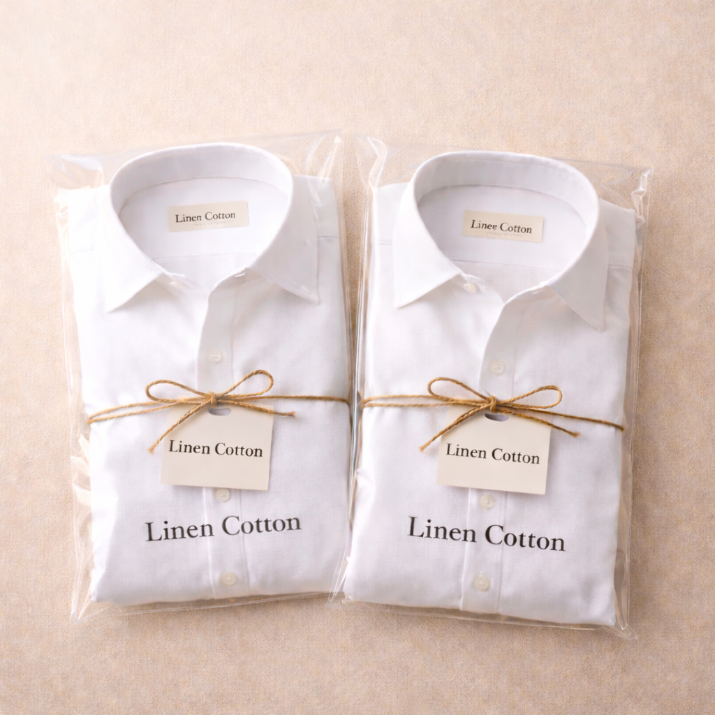 LinenCotton™ White Premium Shirts for Men (Pack Of 2 Shirts)
