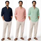 LinenCotton™ Men Cotton Short Kurtas (Pack Of 3 Kurtas)