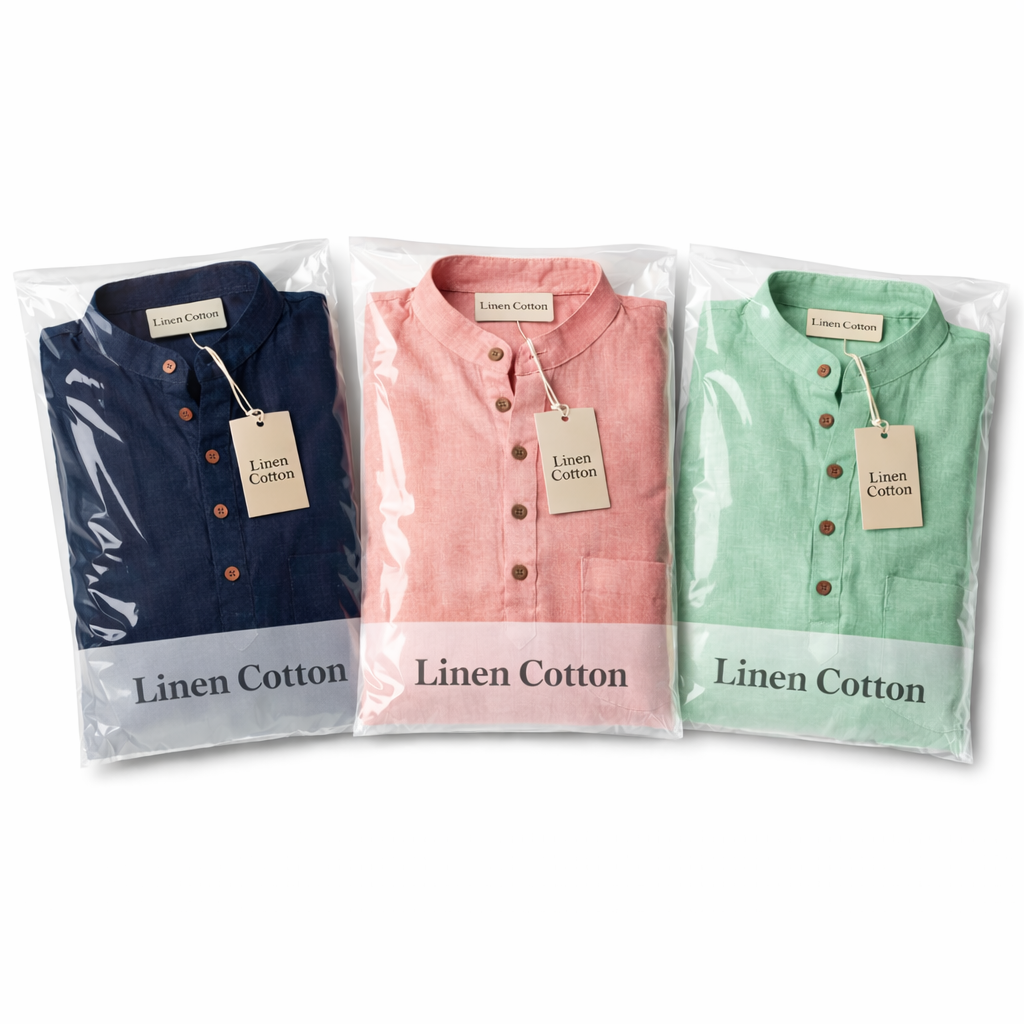 LinenCotton™ Men Cotton Short Kurtas (Pack Of 3 Kurtas)